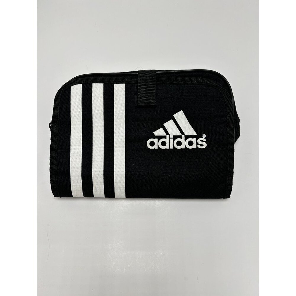 Adidas Toiletry Travel Bag Case Bathroom Hanger Black White Stripes Organizer